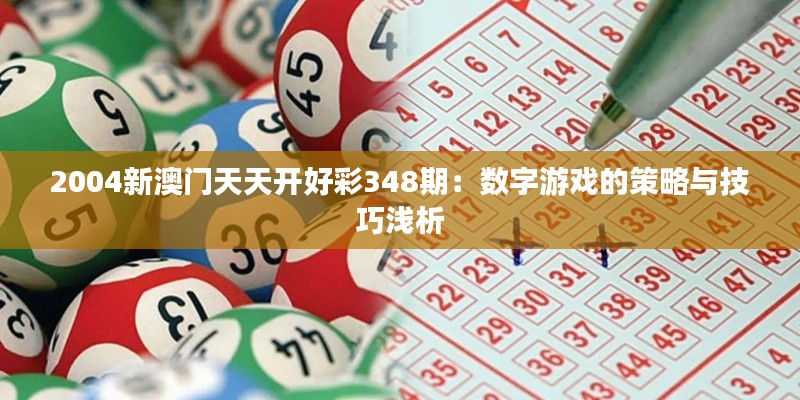 2004新澳门天天开好彩348期：数字游戏的策略与技巧浅析