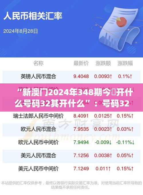 “新澳门2024年348期今睌开什么号码32其开什么”：号码32的概率游戏理论