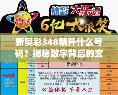 新奥彩348期开什么号码？揭秘数字背后的玄机