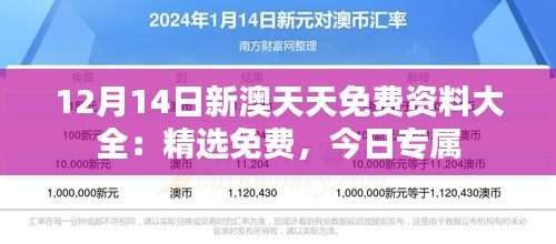 12月14日新澳天天免费资料大全：精选免费，今日专属