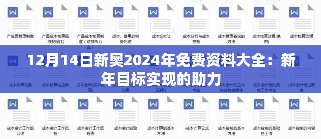 12月14日新奥2024年免费资料大全：新年目标实现的助力