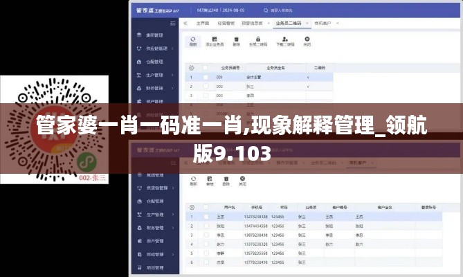 管家婆一肖一码准一肖,现象解释管理_领航版9.103