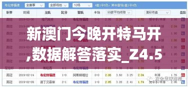 新澳门今晚开特马开,数据解答落实_Z4.509