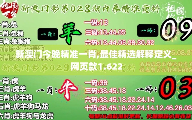 新澳门今晚精准一肖,最佳精选解释定义_网页款1.622