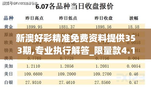 新澳好彩精准免费资料提供353期,专业执行解答_限量款4.122