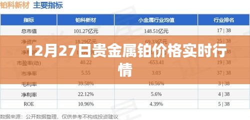 贵金属铂价格实时行情分析（12月27日）