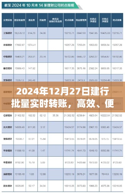 建行实时批量转账，高效便捷的新时代金融体验