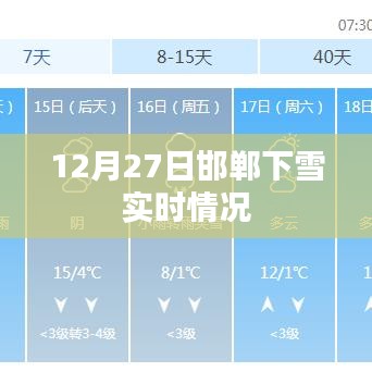 邯郸下雪实况报道，12月27日的雪景