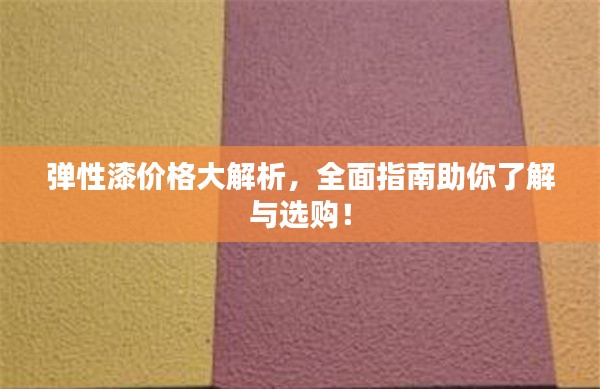 弹性漆价格大解析，全面指南助你了解与选购！