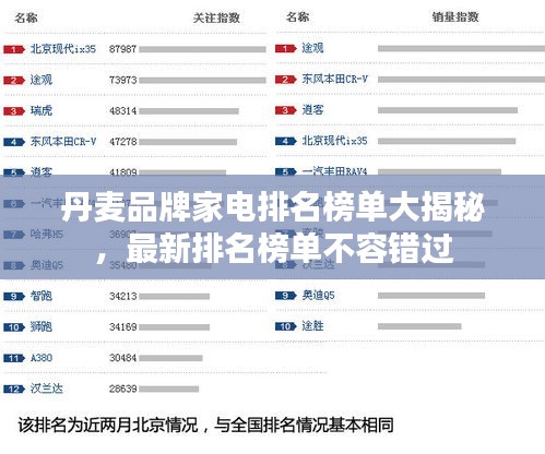 丹麦品牌家电排名榜单大揭秘，最新排名榜单不容错过