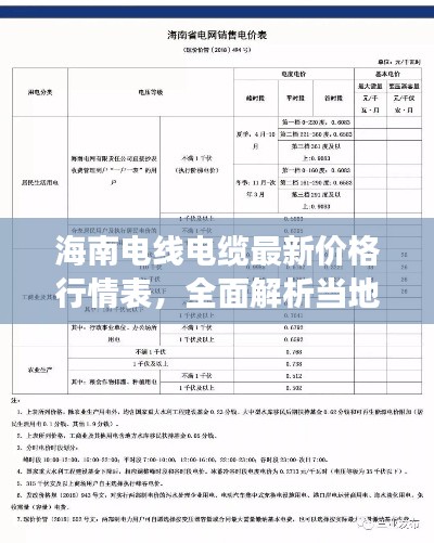 海南电线电缆最新价格行情表，全面解析当地市场走势！