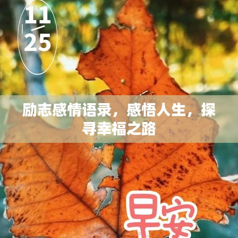 励志感情语录，感悟人生，探寻幸福之路