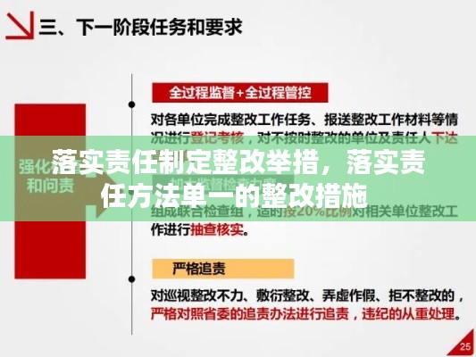 落实责任制定整改举措，落实责任方法单一的整改措施 