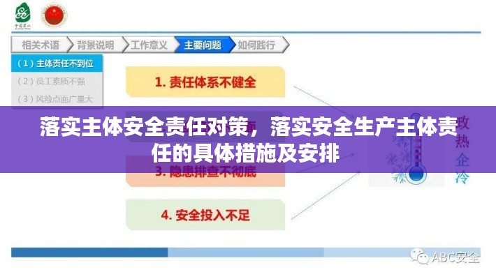 落实主体安全责任对策，落实安全生产主体责任的具体措施及安排 