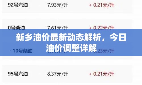 新乡油价最新动态解析，今日油价调整详解