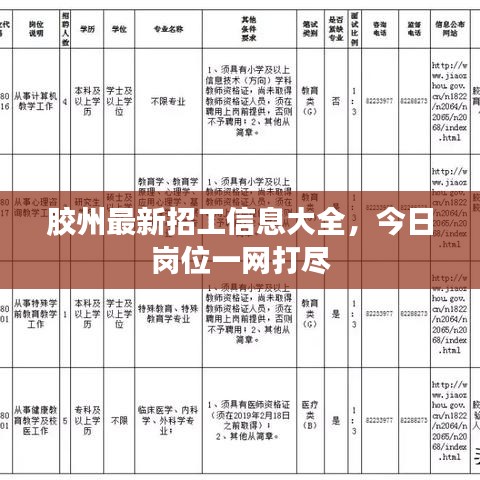 胶州最新招工信息大全，今日岗位一网打尽