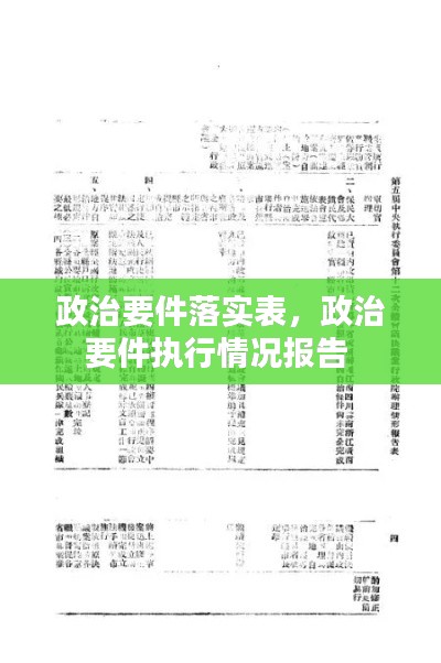 政治要件落实表，政治要件执行情况报告 