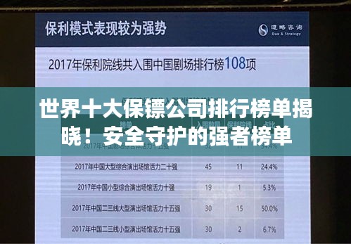 世界十大保镖公司排行榜单揭晓！安全守护的强者榜单