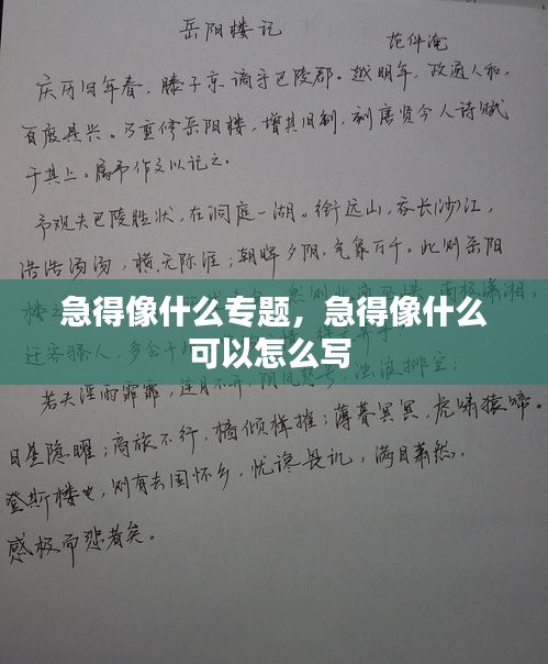 急得像什么专题，急得像什么可以怎么写 